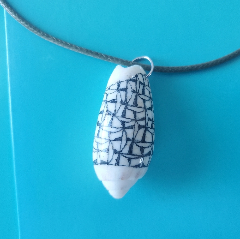 Natural Hand Painted  Pendant Necklace